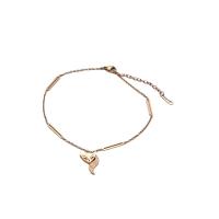 Stainless Steel Anklet, 304 Stainless Steel, with 1.97inch extender chain, Fox, 18K rose gold plated, fashion jewelry & for woman, rose gold color, 18mm, Length:Approx 7.87 Inch, Sold By PC
