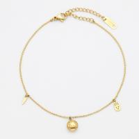 Stainless Steel Anklet, 304 Stainless Steel, with 1.97inch extender chain, 18K gold plated, fashion jewelry & for woman, golden, Length:Approx 7.87 Inch, Sold By PC
