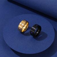 Ring Finger Titantium stali, Powlekane, różnej wielkości do wyboru & dla człowieka & z kamieniem, dostępnych więcej kolorów, 8mm, sprzedane przez PC