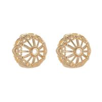 Brass Bead Cap Flower gold color plated DIY & hollow nickel lead & cadmium free Sold By PC