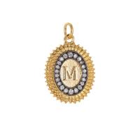Cubic Zirconia Micro Pave Brass Pendant gold color plated & DIY & micro pave cubic zirconia nickel lead & cadmium free Sold By PC