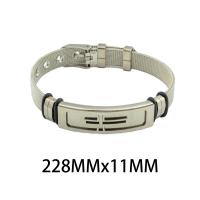 Bijoux bracelet en acier inoxydable, Acier inoxydable 304, avec silicone, bijoux de mode & unisexe, couleur originale, 11x6mm, Longueur Environ 22.8 cm, Vendu par PC