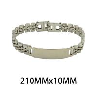 Bijoux bracelet en acier inoxydable, Acier inoxydable 304, bijoux de mode & unisexe, couleur originale, 10x3mm, Longueur:Environ 21 cm, Vendu par PC
