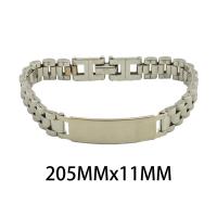 Bijoux bracelet en acier inoxydable, Acier inoxydable 304, bijoux de mode & unisexe, couleur originale, 11x3mm, Longueur:Environ 20.5 cm, Vendu par PC