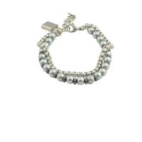 Bijoux bracelet en acier inoxydable, Acier inoxydable 304, Double couche & bijoux de mode & unisexe, 6x6mm, Longueur Environ 23.6 cm, Vendu par PC