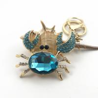 Zinc Alloy Key Clasp Crab plated fashion jewelry & with rhinestone nickel lead & cadmium free Sold By PC