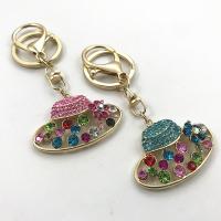 Zinc Alloy Key Clasp Hat plated fashion jewelry & with rhinestone nickel lead & cadmium free Sold By PC