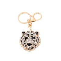 Zinc Alloy Key Clasp Tiger plated fashion jewelry & with rhinestone nickel lead & cadmium free Sold By PC