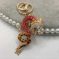 Tibetan Style Key Clasp, Dragon, plated, fashion jewelry & with rhinestone, more colors for choice, nickel, lead & cadmium free, 90x45mm, Sold By PC