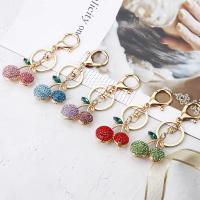 Zinc Alloy Key Clasp Cherry plated fashion jewelry & with rhinestone nickel lead & cadmium free Sold By PC