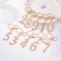 Tibetan Style Key Clasp, Number, plated, fashion jewelry & different designs for choice & with rhinestone, golden, nickel, lead & cadmium free, 60x33x28mm, Sold By PC
