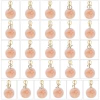Zinc Alloy Key Clasp with Plush Round plated fashion jewelry & with rhinestone pink nickel lead & cadmium free Sold By PC