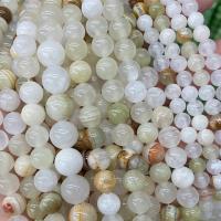 Natural Jade Beads, Light Mottle Green Jade, Round, DIY & different size for choice, Sold By Strand