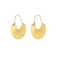 304 Edelstahl Tropfen Ohrring, Geometrisches Muster, 18 K vergoldet, Modeschmuck & für Frau, 26x42.50mm, verkauft von Paar