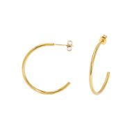 304 rostfritt stål Stud Earring, 18K guldpläterad, mode smycken & för kvinna, 32x2mm, Säljs av Par