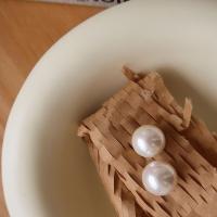 Kunststoff Perlen Ohrstecker, rund, Modeschmuck & für Frau, 14mm, verkauft von Paar