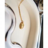 Titanstahl Halskette, mit Verlängerungskettchen von 2inch, Brot, 18 K vergoldet, Modeschmuck & Oval-Kette & für Frau, Länge:ca. 15.7 ZollInch, verkauft von PC