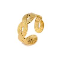 Aço inoxidável 304 Cuff Ring Finger, banhado a ouro 18k, ajustável & Vario tipos a sua escolha & para mulher & vazio, vendido por PC