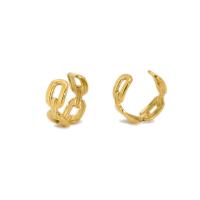 304 Stainless Steel Earring Cuff 18K gold plated & for woman & hollow 11.5-12.5mm Sold By Pair