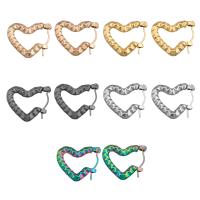 Stainless Steel Lever Zpět náušnice, 304 Stainless Steel, Srdce, módní šperky & pro ženy, více barev na výběr, 18x21mm, Prodáno By Pair