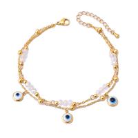 Fashion Jewelry Anklet, Titanium Steel, with Plastic, with 5cm extender chain, 18K gold plated, different styles for choice & for woman, golden, Length:Approx 21 cm, Sold By PC