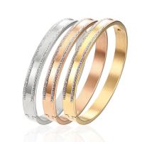 Titanium Steel Bracelet & Bangle Vacuum Ion Plating fashion jewelry & for woman & with rhinestone 6mm Inner Approx 58mm Sold By PC