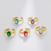 Titanium Čelik Finger Ring, modni nakit & za žene & s Rhinestone, više boja za izbor, Prodano By PC