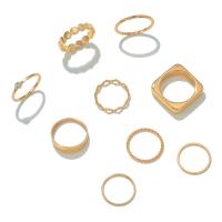 Cink Alloy Ring Set, Cink ötvözet, arany színű aranyozott, divat ékszerek & a nő & strasszos, aranysárga, Által értékesített Set