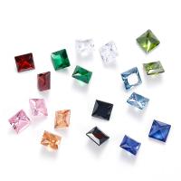 Cubic Zirconia Cabochons, Square, polished, DIY & different size for choice, more colors for choice, Approx 100PCs/Bag, Sold By Bag