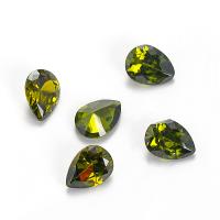 Cubic Zirconia Cabochons, Teardrop, polished, DIY & faceted, more colors for choice, 6x8mm, Approx 100PCs/Bag, Sold By Bag