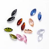 Cubic Zirconia Cabochons, Horse Eye, polished, DIY & faceted, more colors for choice, 5x10mm, Approx 100PCs/Bag, Sold By Bag