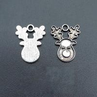 Tibetan Style Christmas Pendants, Christmas Reindeer, antique silver color plated, vintage & DIY, nickel, lead & cadmium free, 17x13mm, Approx 100PCs/Bag, Sold By Bag