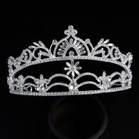 Bridal Tiaras Zinc Alloy with Crystal silver color plated fashion jewelry & for woman & with rhinestone silver color nickel lead & cadmium free Inner Approx 150mm Length 38 cm Sold By PC