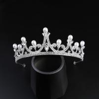Bridal Tiaras Zinc Alloy with Crystal & Plastic Pearl plated fashion jewelry & for woman & with rhinestone nickel lead & cadmium free Inner Approx 160mm Length 35 cm Sold By PC