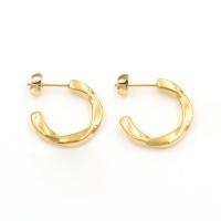 Stainless Steel Stud Earrings 304 Stainless Steel 18K gold plated fashion jewelry & for woman golden Sold By Pair
