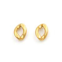 Stainless Steel Stud Earrings, 304 Stainless Steel, 18K gold plated, fashion jewelry & for woman, golden, 9.50x13.50mm, Sold By Pair