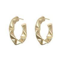 Brass Stud Earring gold color plated & for woman golden nickel lead & cadmium free Sold By Pair