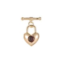 Brass Toggle Clasp with Cubic Zirconia gold color plated & DIY nickel lead & cadmium free Sold By PC