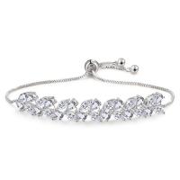 Cubic Zirconia Micro Pave Brass Bracelet, Leaf, plated, adjustable & micro pave cubic zirconia & for woman, more colors for choice, nickel, lead & cadmium free, 9mm, Length:Approx 30 cm, Sold By PC
