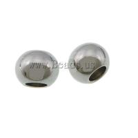 Perlas de acero inoxidable, Tambor, color original, 4x3mm, agujero:aproximado 2.5mm, 1000PCs/Bolsa, Vendido por Bolsa
