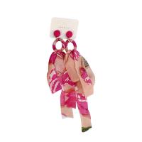 Kolczyki ze stopów cynku, Stop cynku, ze Sukno & Akryl, biżuteria moda & dla kobiety, dostępnych więcej kolorów, 148x24mm, sprzedane przez para
