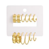 Zinc Alloy Earring Set plated 6 pieces & fashion jewelry & for woman Sold By Set