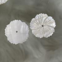 Naturel d'eau douce perles, perle d'eau douce cultivée, fleur, bijoux de mode, blanc, 25mm, Vendu par PC