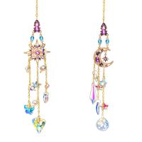 Hanging Ornaments Crystal with Iron gold color plated 70mm 20mm Sold By PC