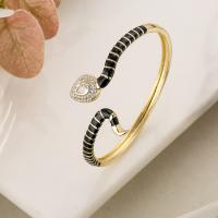 Cubic Zirconia Micro Pave Brass Bracelet Snake plated micro pave cubic zirconia & enamel nickel lead & cadmium free Inner Approx 58mm Sold By PC