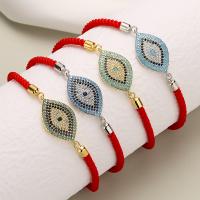 Evil Eye Jewelry Bracelet, Brass, plated, micro pave cubic zirconia, more colors for choice, nickel, lead & cadmium free, 27x15mm, Length:Approx 17 cm, Sold By PC