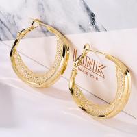 Brass Leverback Earring with acrylic rhinestone Round plated fashion jewelry golden nickel lead & cadmium free Sold By Pair