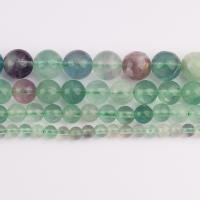 Fluorit Perlen, grüner Fluorit, rund, poliert, DIY & verschiedene Größen vorhanden, verkauft per ca. 37 cm Strang