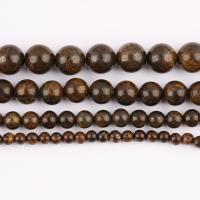 Bronzite Stone Beads, Runde, poleret, du kan DIY & forskellig størrelse for valg, Solgt Per Ca. 37 cm Strand
