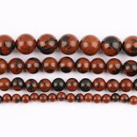 Mahogany Obsidian perle, Krug, uglađen, možete DIY & različite veličine za izbor, Prodano Per Približno 37 cm Strand